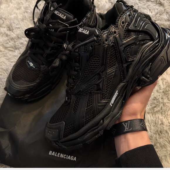 Balenciaga Other - Balenciaga Black Layered Mesh & Rubber Sneakers